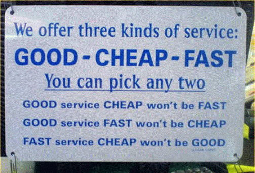 good cheap fast